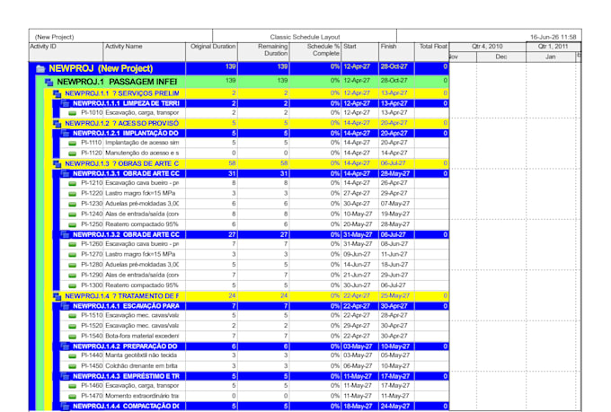 create professional primavera p6 schedules and construction planning